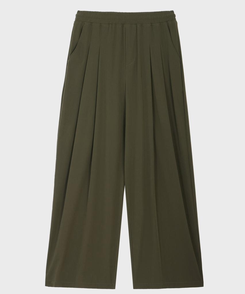 Good Life Works Double-Pleat Wide Nylon Pants Khaki