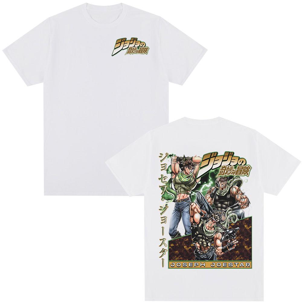 Anime JoJo Bizarre Adventure Tshirt Joseph Joestar Manga Graphic Tees Mens Women Clothing Casual Fashion Short Sleeves T Shirt