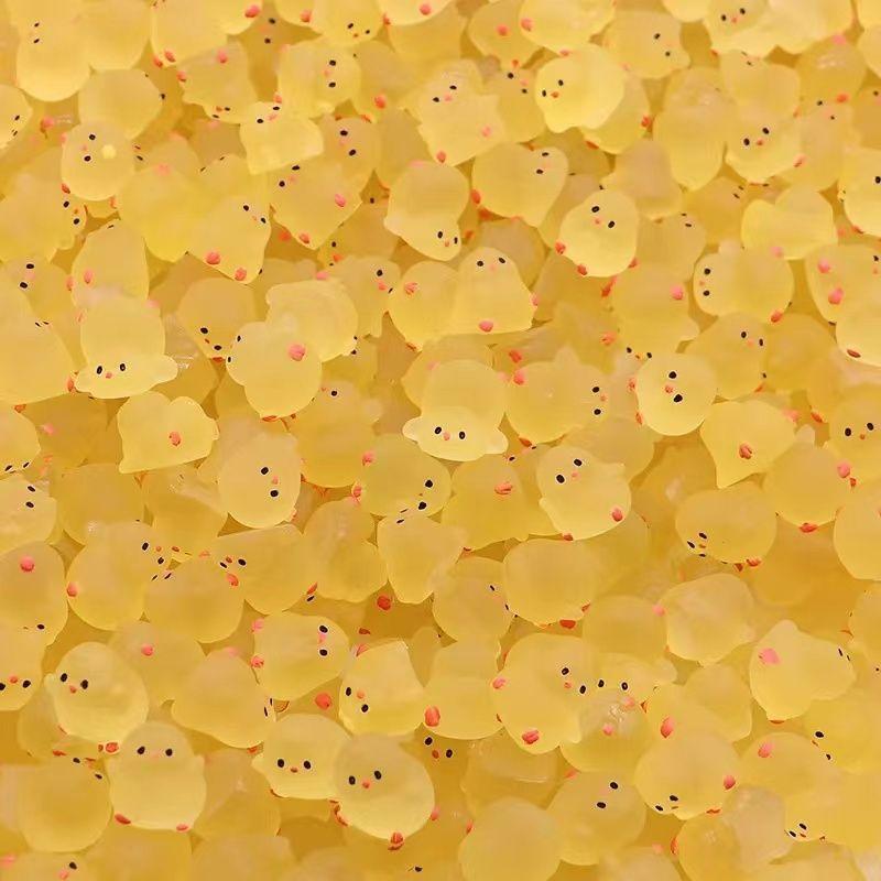 10-30PCS Mini Fluorescence Chicken Moss Toy Microlandscape Miniature Chick Figurines Fairy Garden Accessories Home Decor Crafts