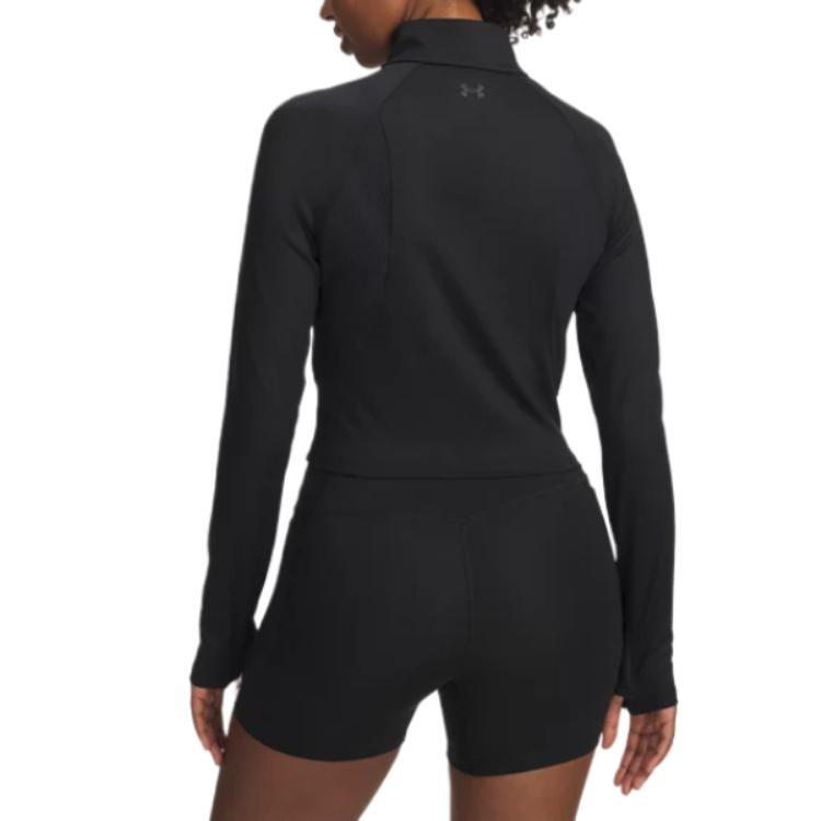 Under Armour Meridian Comfortable Versatile Simple Fashion 1/2 Zip Long Sleeve Yoga T-Shirt Women tops 6003993-006