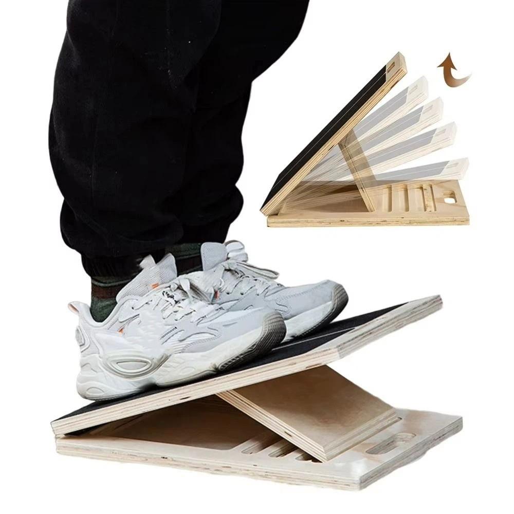 Folding Balancing Fitness Pedal Portable Wooden Slant Board  Strength Training