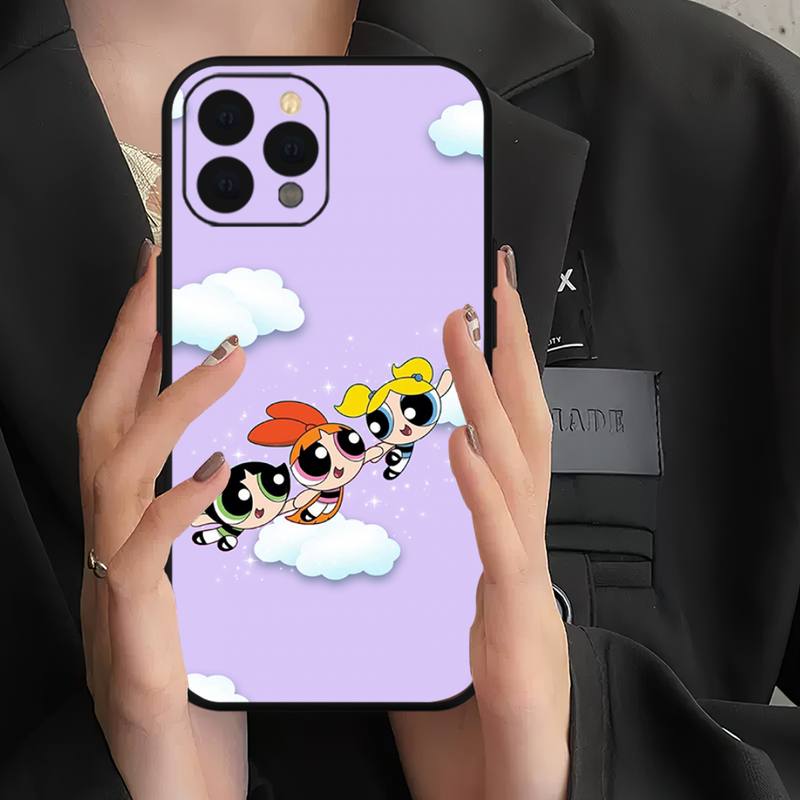 

Чехол для телефона Cute-Power-Girl-Puff для iPhone Mini 11 12 13 14 15 Pro XS Max X Plus SE XR Shell iPhone11PROMAX