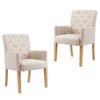 Day and Night - Day and Night Dining Chairs with Armrests 2 Units of Beige Fabric