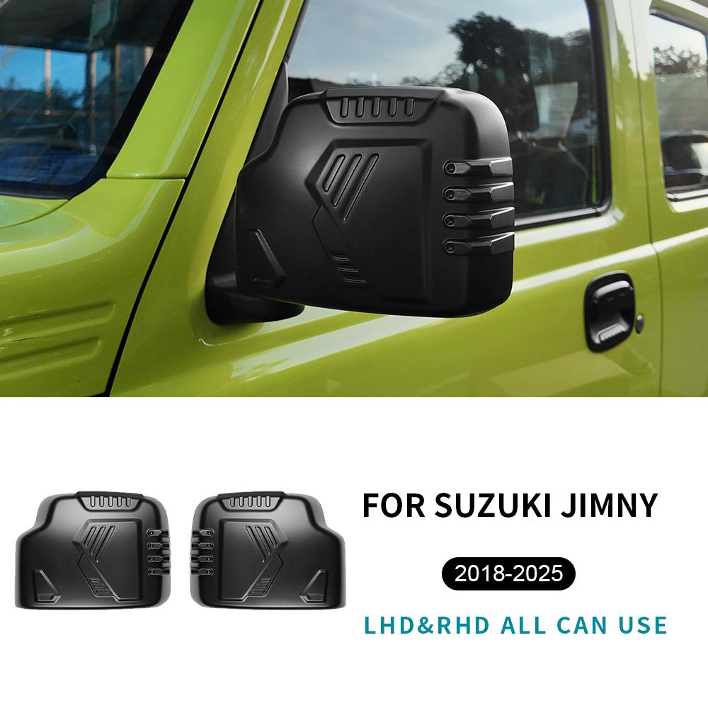 

For Suzuki Jimny JB64 JB74 2018 2019 2020 2021 2022 2023 2024 2025 LHD RHD ABS Matte black Car Rearview Mirror Trim Cover 1Pair 1Pair Matte black