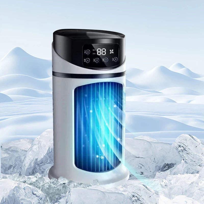 Portable desktop fan, USB charging, mini spray, electric air cooling fan, home use, silent, multi-functional air conditioner