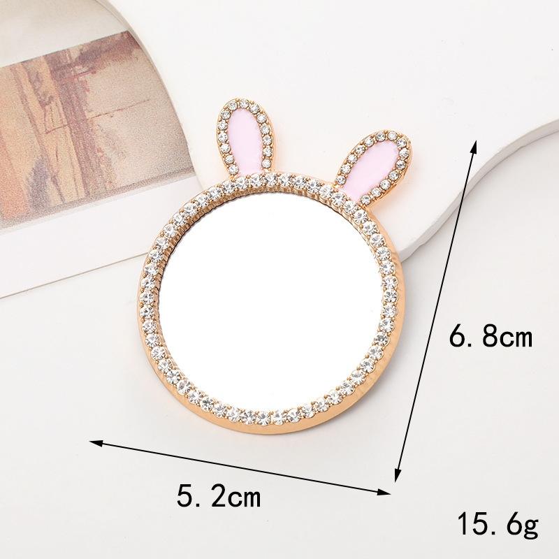 Sense of Advanced Butterfly Heart Shaped Girls Gem Make Up Mirror Liquid Metal Style Women Mini Portable Handheld Mirror