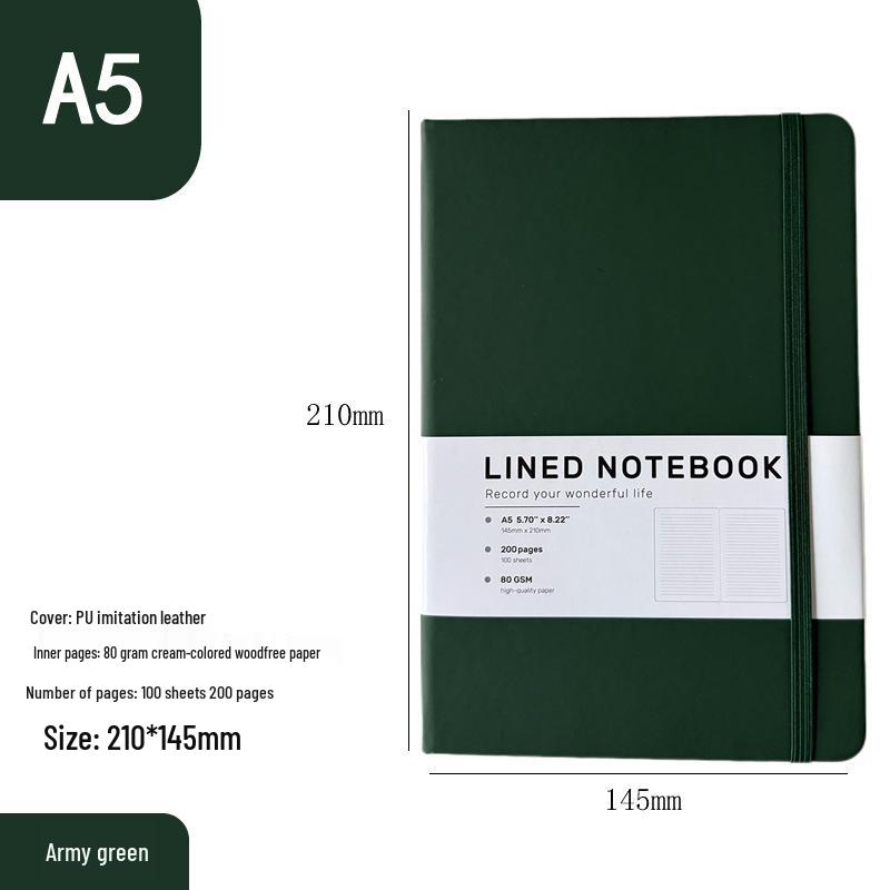 A5 PU-Leder Büro-Notizbuch mit Band und individuellem Logo