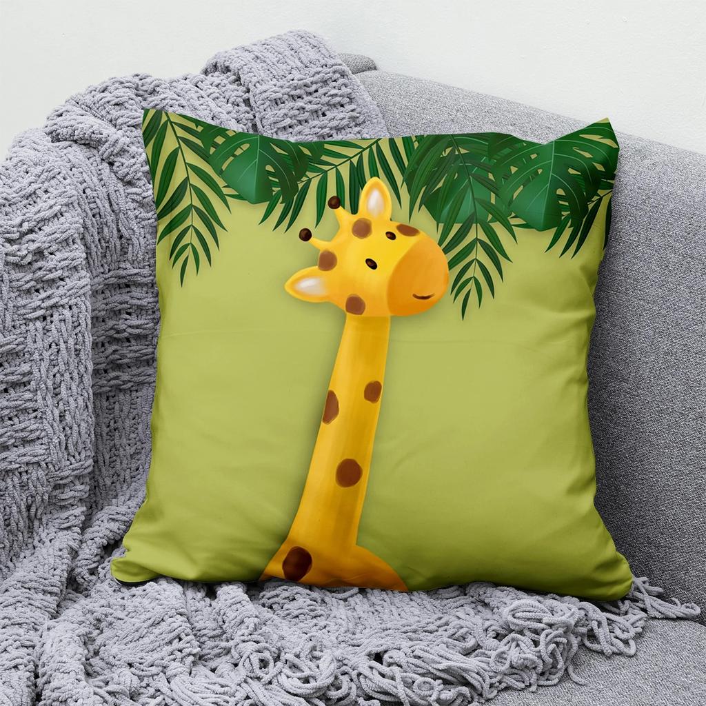 Living Room Office Home Pillowcase Cartoon Animal Pattern Pillowcase Car Ornaments