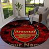 Arsenal F Custom Name Round Area Rug,Carpet Rug for Living Room Bedroom Sofa Playroom Decor,Non-slip Floor Mat