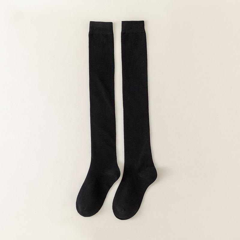 1Pair Long Tube Jk Calf Stockings Solid Color Comfortable Slimming Knee Socks Women's High Socks Sports Micro Pressure Socks