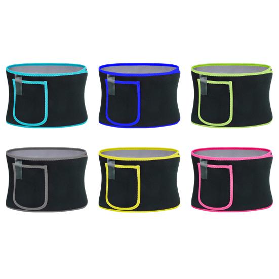 Waist Trimmer Belt with Phone Pocket Breathable Stretch Tummy Control Slimming Belly Stomach Wrap Sweat Band Waistband Workout Fitness Equipment