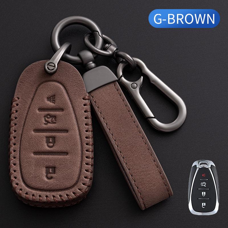 For Chevrolet Malibu Blazer Traverse Seeker Onix Equino Volt Bolt Trax Orlando Cruze Spark Sonic Camaro Leather Car Key Case Cover