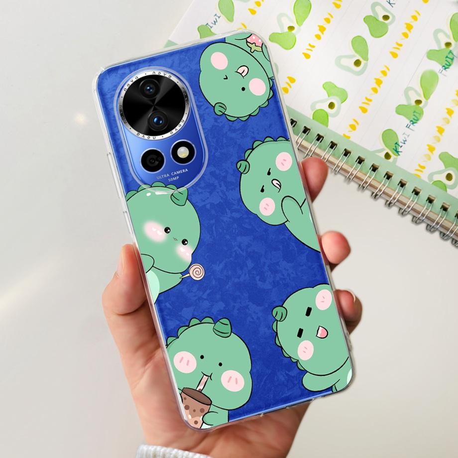 

For Huawei Nova 12 Pro Nova12 Lite Nova 11i Case Transparent Soft Slim TPU Silicone Cover Bumper Nova12 Nova11i Astronaut Flower Nova 12 Pro