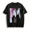 Anime Cool Handsome Trio Print T-shirt Unisex Loose Casual Top Trendy Cartoon Style Base Shirt Pure Cotton T-shirt