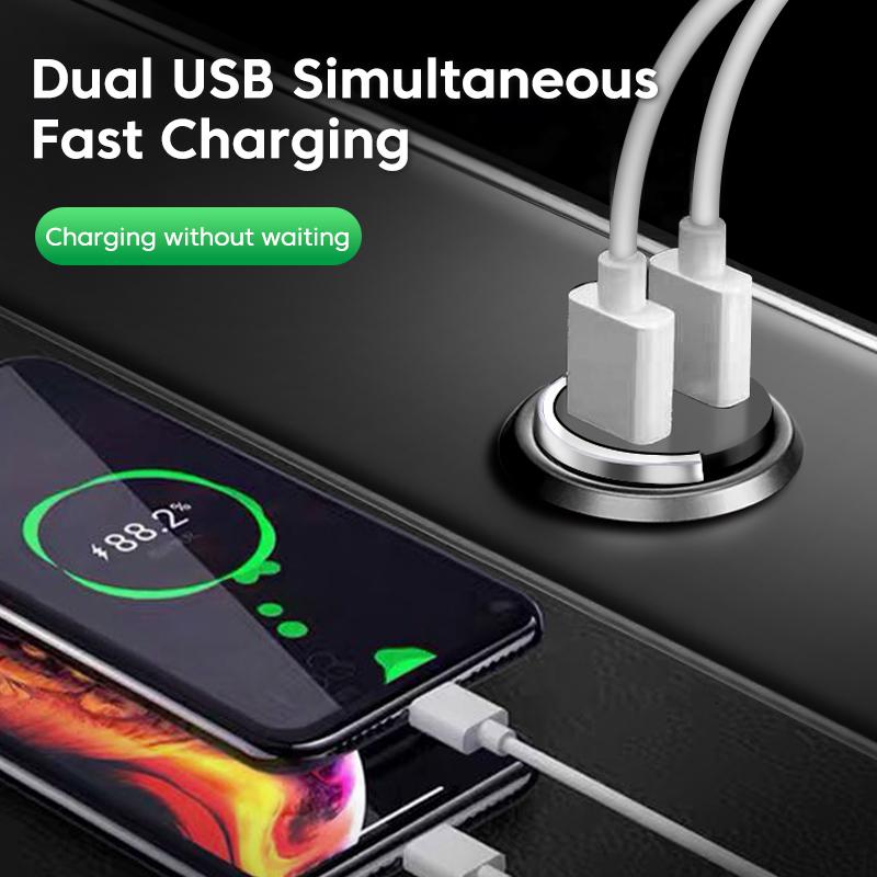 200W Dual USB Car Charger 100W Mini USB C Car Phone Charger QC3. 0Fast Charging Adapter for iPhone14 13 12 Xiaomi Huawei Samsung
