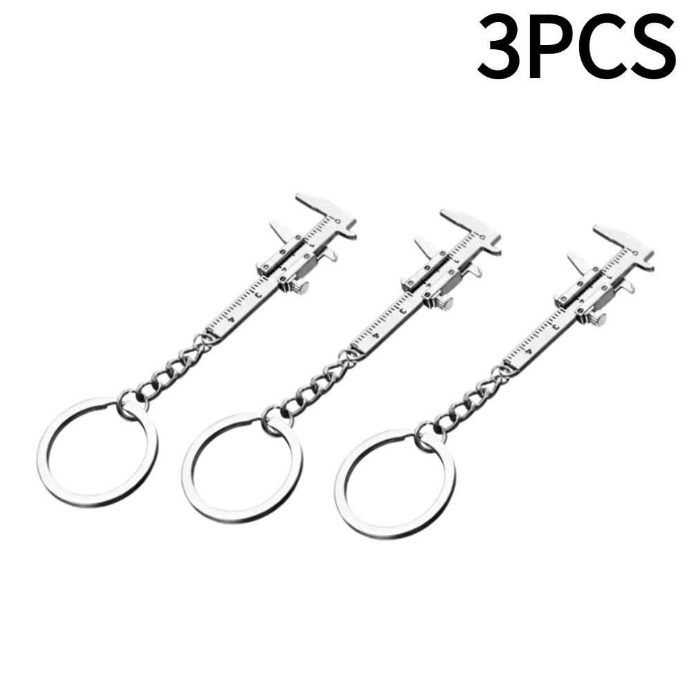 1/2/3/4/5PCS Mini Vernier Caliper Metal Ruler Vernier Caliper Ruler Key Chain 0-3cm Keychain Measurement Tool Creative Tools