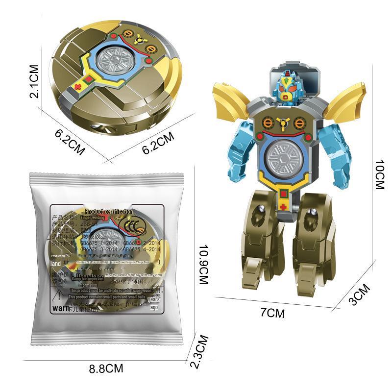 Transforming Robot Finger Spinner Toy - Mechanical Linkage Educational Gadget for Kids