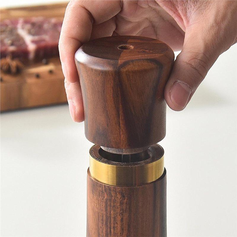 ABBP-Manual Acacia Wood Salt And Pepper Grinder Set(2PCS), Refillable Pepper And Salt Mill, Spices Grinder Tool