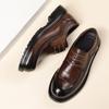 Men'S Business Casual Leather Shoes, Genuine Leather Thick-Soled Formal Men'S Shoes, Pure Cowhide Derby Big Head Shoes, Light Luxury