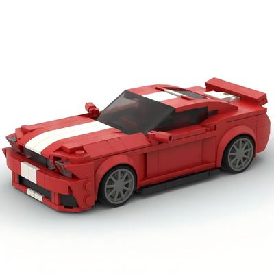 Baustein-kompatibel-157029 Roter Mustang Sportwagen Montage Kreatives Automodell Ornament Geschenk
