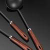 Oil Separators Spoon Wood Handle Iron Spoon Metal Frying Spatula Easy to Clean Kitchen Tool for Cooking and Stir Frying
