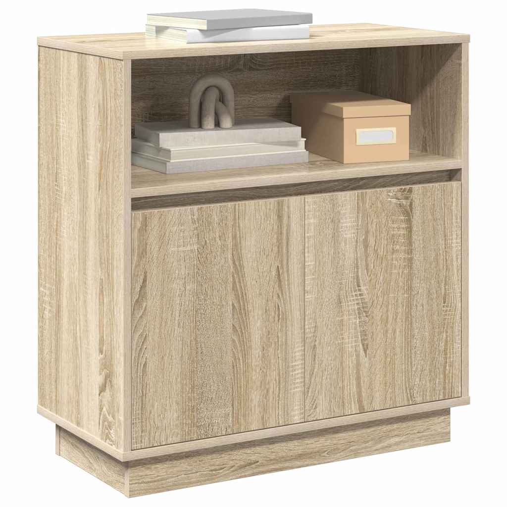 LED Sideboard in Sonoma Oak 71 x 34.5 x 75 cm engineered wood