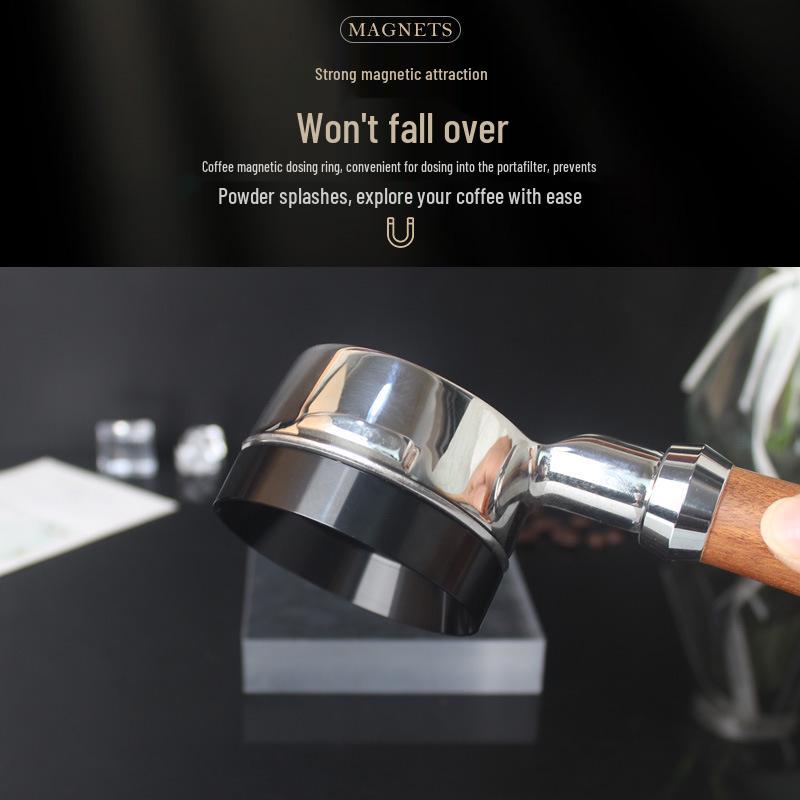 Magnetic Anti-Spill Coffee Dosing & Tamping Ring - 51/53/58mm Grinder Handle.