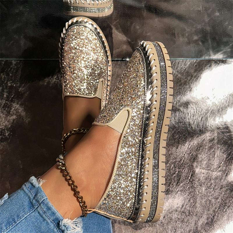 Luxury Rhinestones Women's Loafers Shoes Pink Platform Casual Women Shoes Stylish Designer Woman Slip-on Shoes Big Size 35-44