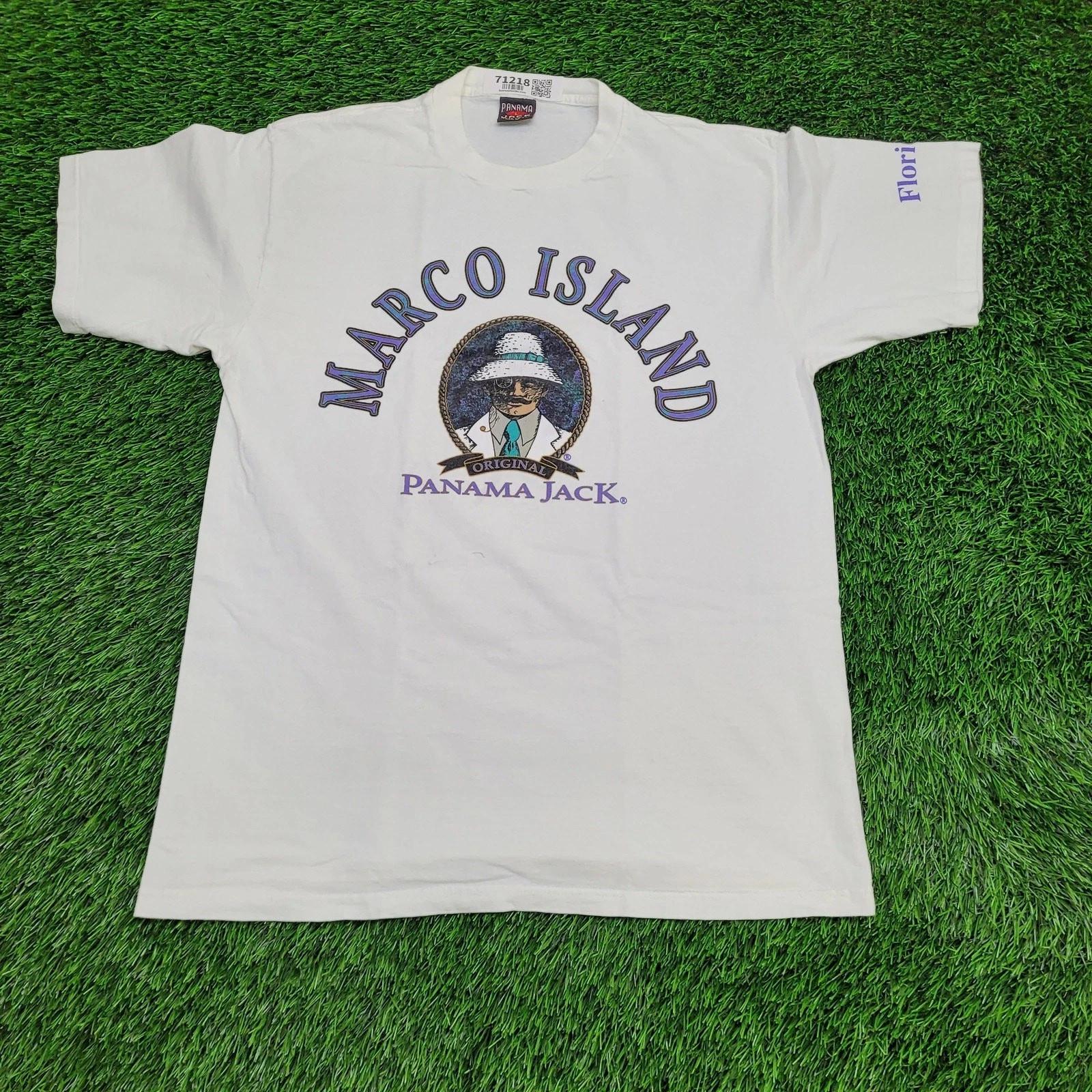 Vintage Marco-Island Panama-Jack Shirt Large 21x29 Florida XL