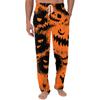 Men's Halloween Printed Drawstring Pocket Lounge Pants Pumpkin Pattern Casual Home Sleepwear Trousers for Men
