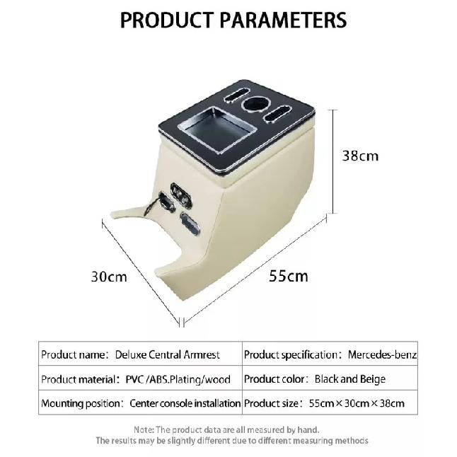 FOR Mercedes-Benz V-Class V220 V260 V250 W447 2014-2023 Armrest Storage Box Rear Handrail Box Mobile Phone Charging USB Armrest