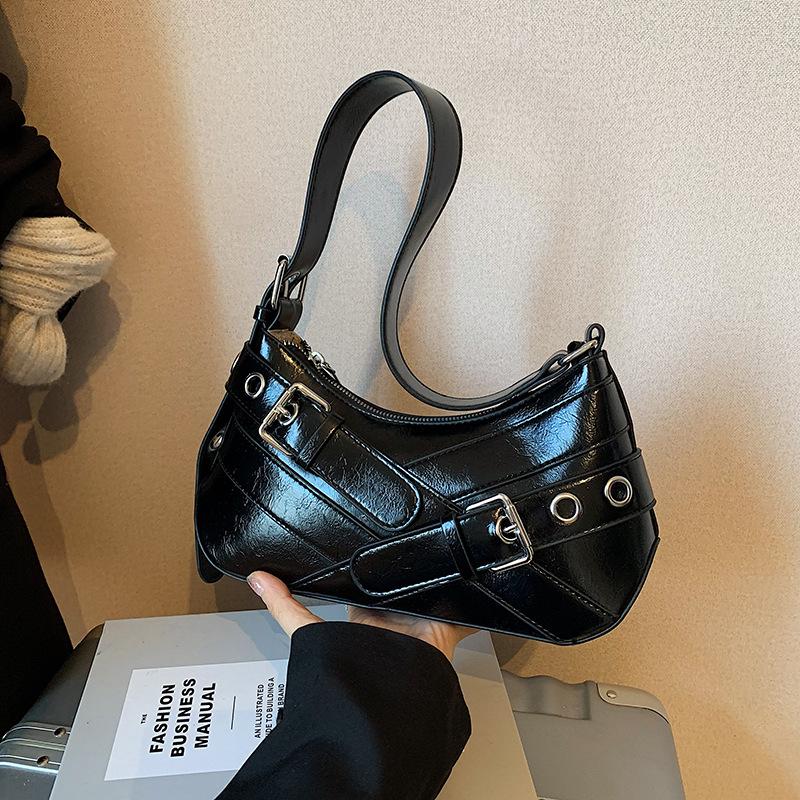 Niche Design Locomotive Style Spice Girl Underarm Bag Woman 2025 Autumn and Winter New Trend Versatile Single Shoulder Messenger Bag Woman