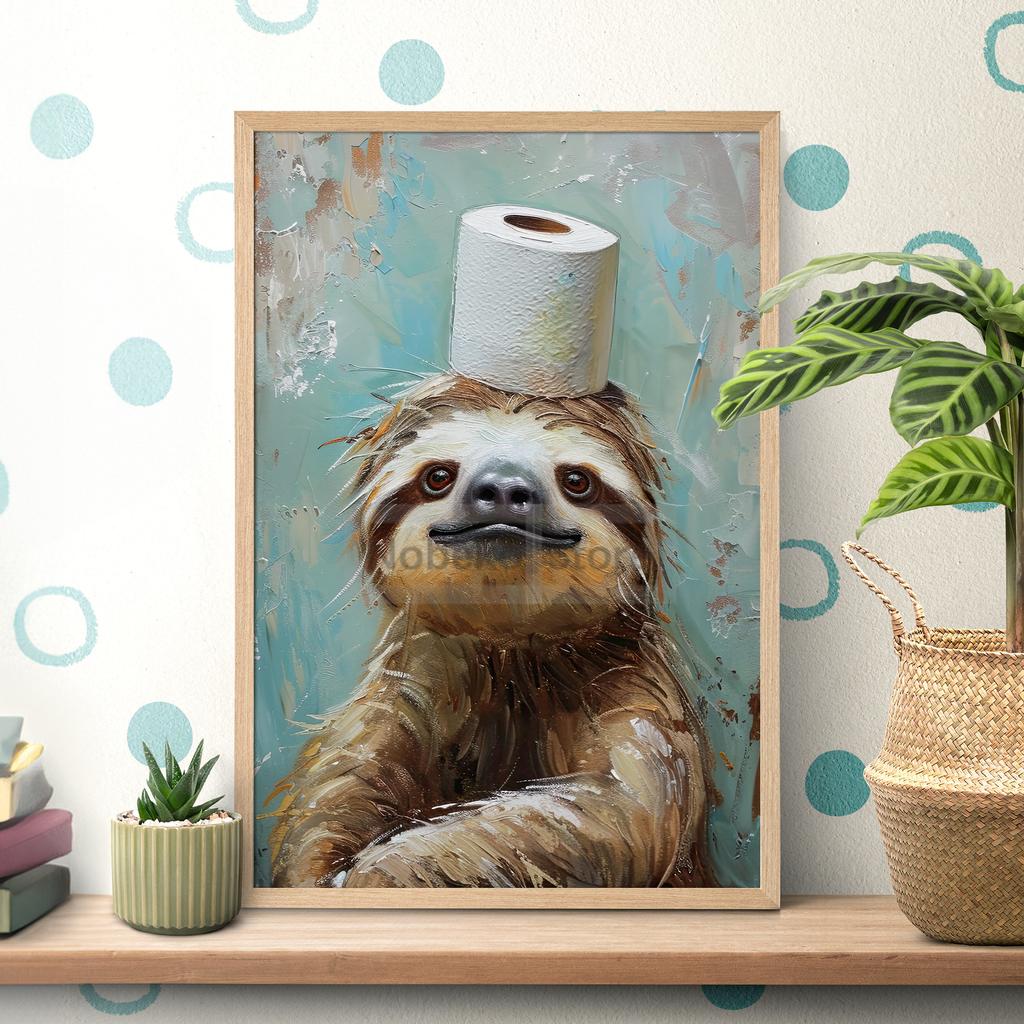 Bathroom Toilet Paper Animal Posters Funny Animals Portrait Prints Canvas Painting Wall Art Pictures Home Bathroom Decoration