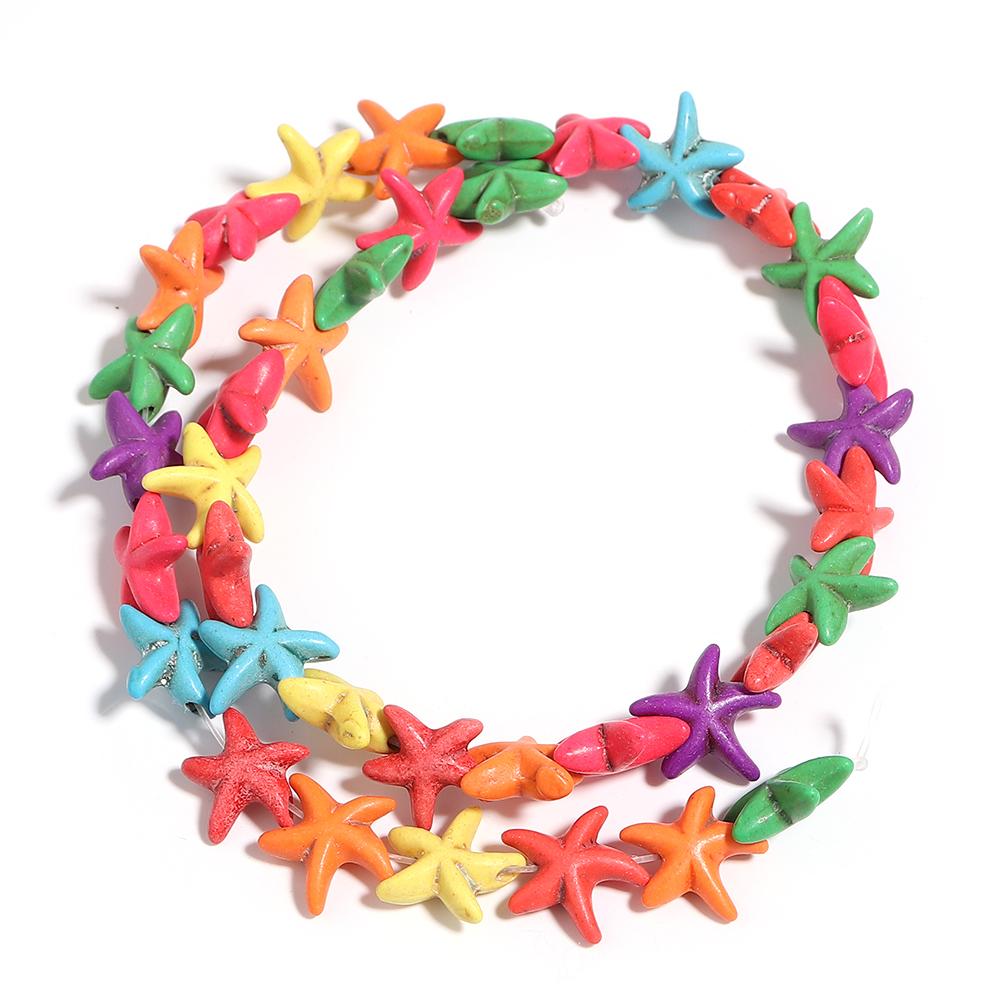 About 36pcs/Strand Starfish Turquoises Beads For Jewelry Making Loose Bead Natural Stone Beads DIY Bracelet Necklace Accessories