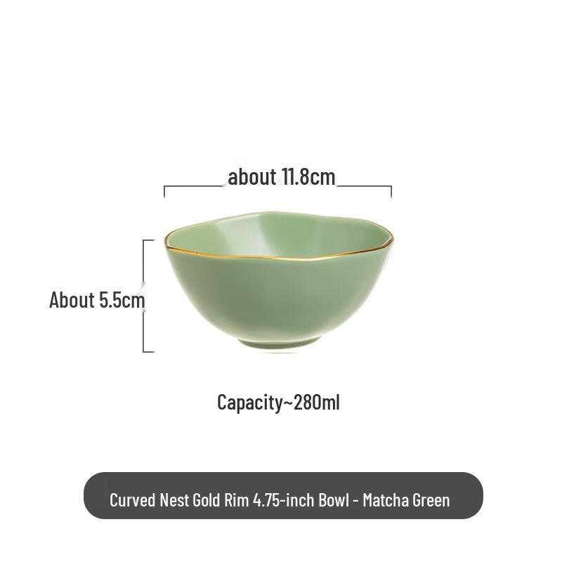 ZISIZ Irregular Gold Rim Ceramic Bowl
