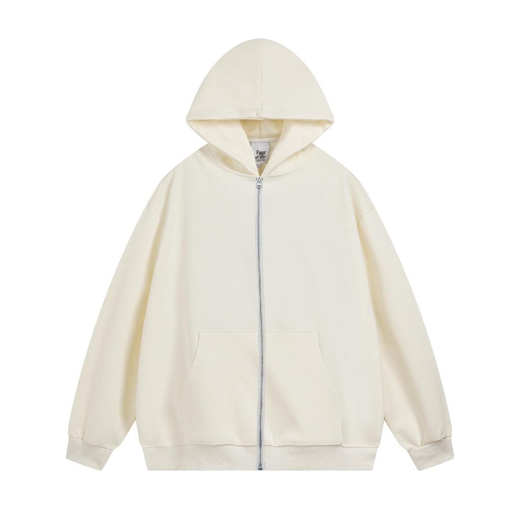 Unisex Retro Fleece-Lined Oversized Hoodie: Casual & Versatile for Autumn/Winter