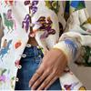 Casual Women's Print Shirt Lantern Sleeve Turn-down Collar Female Shirts 2023 Fashion Cartoon Lady Top Street Print Temperamental Shirt Women
