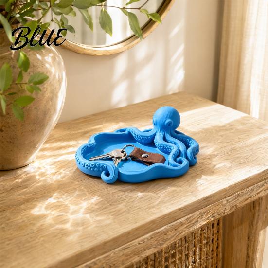 Ocean Animal Storage Necklace Ring Printed Jewelry Octopus Tray 3D Tray Earrings Key Holder Dish Decorative Keys Trinkets Organizer