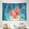 Ocean Mermaid Wall Tapestry Vintage Sea Wave Backdrop Nature Home Decor Bedroom Living Room Aesthetic Room Decor Gift