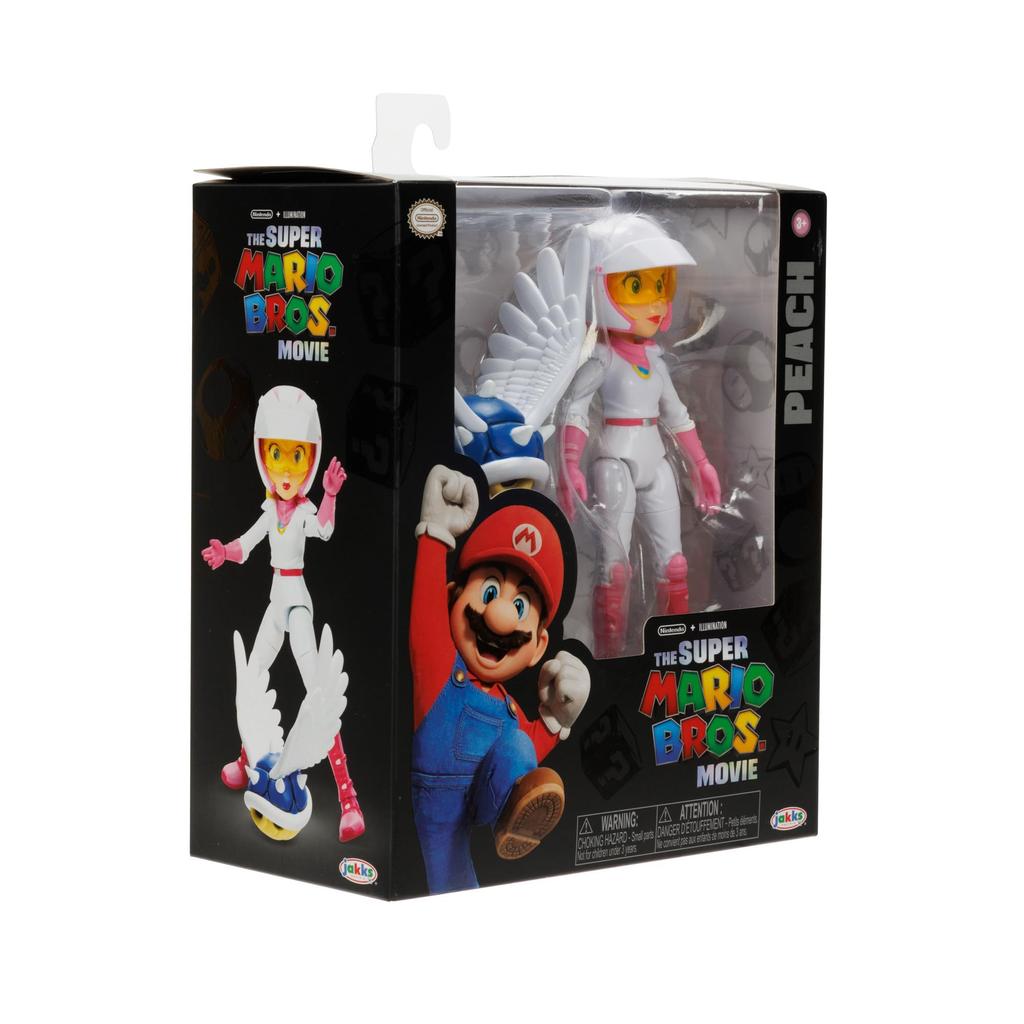 THE SUPER MARIO BROS. MOVIE 5-Inch Action Figure Series 2 Peach Figure in Motorcycle Outfit with Spiny Blue Shell