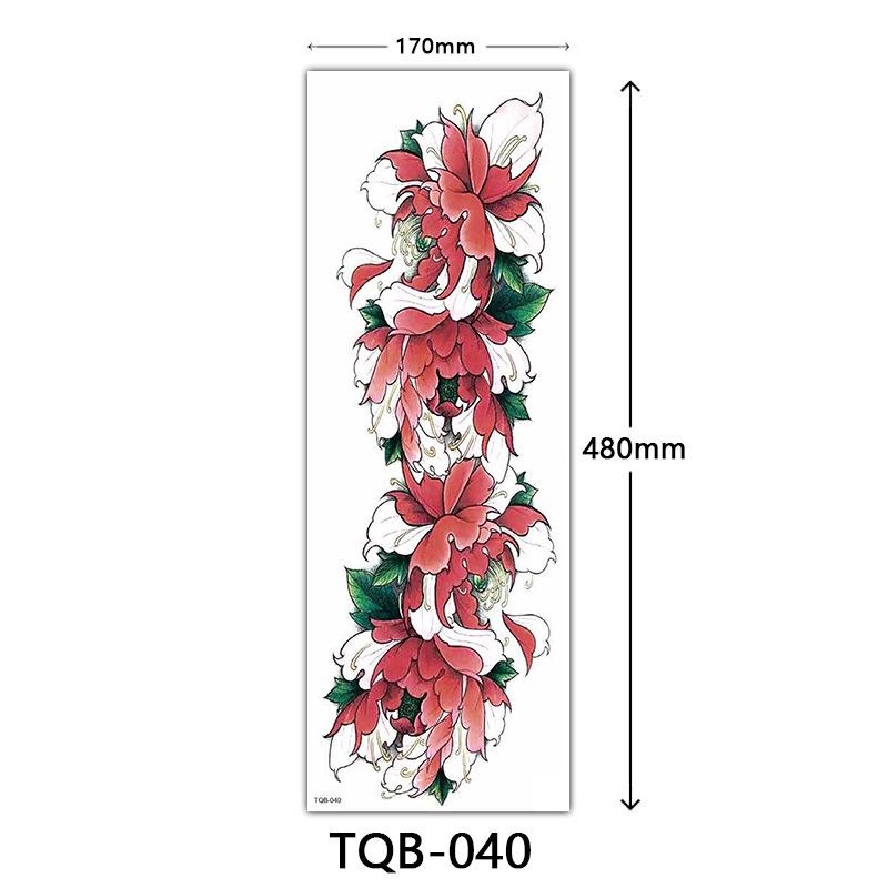 Full Arm Flower Tattoo Stickers - Large Image Design