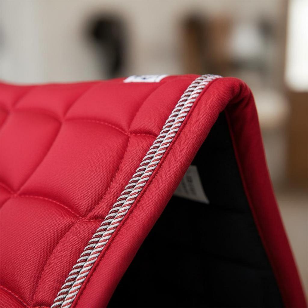 Quilted Saddle Pad Double Rope Piping Polycotton Material Equestrian