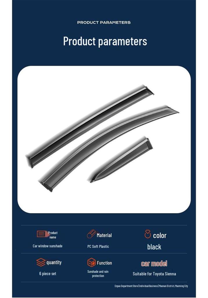 Toyota Sienna 2022 Window Rain & Sun Visors - Granvia Modification Accessories