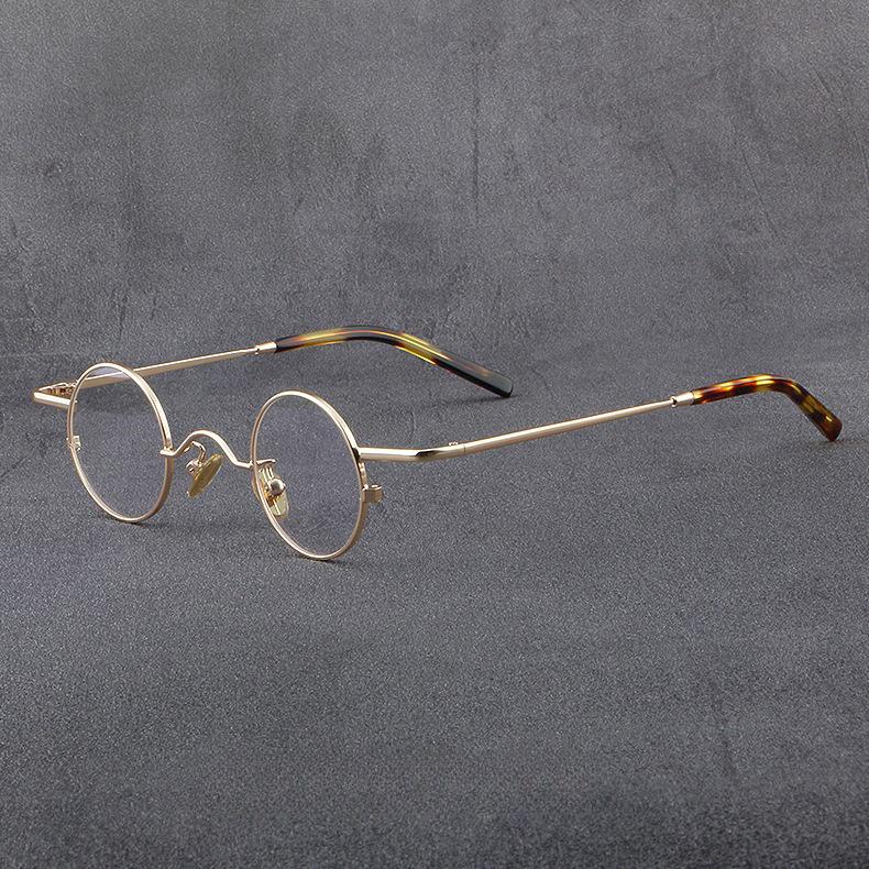 

Сверхлегкая Ретро Круглая Матовая Оправа для Очков - Немагнитная Нержавеющая Сталь для Мужчин и Женщин золотой