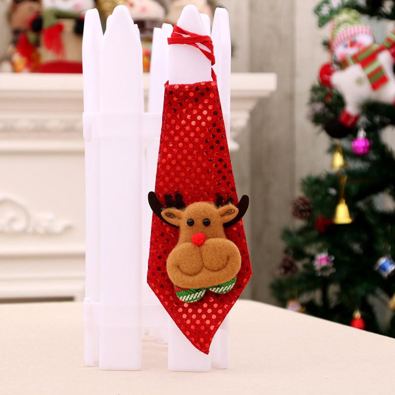 Tie Christmas Bow Light Up Santa Claus Holiday Sequin Ties Xmas Party Decor Gift