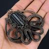 Black Tourmaline Octopus Shape Gemstone Jewelry Pure Copper Wire Wrapped Handmade Pendant For Her
