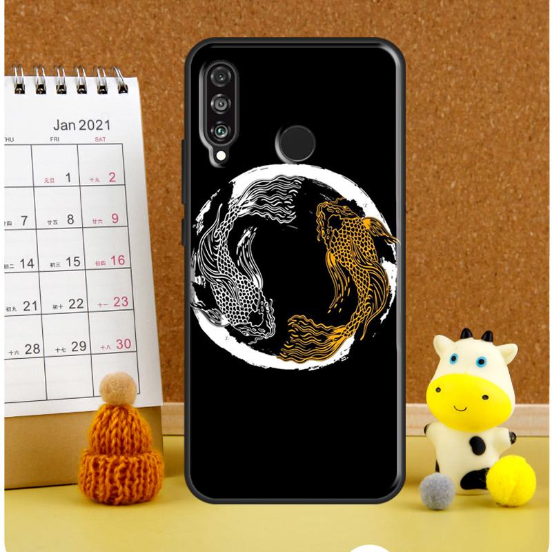 Koi Fish Yin Yang For Huawei Nova Y72 Y70 Y91 Y90 Y60 Y61 Y73 3i 7i 8i 11i 12i 9 10 SE P20 P30 P40 Lite Case