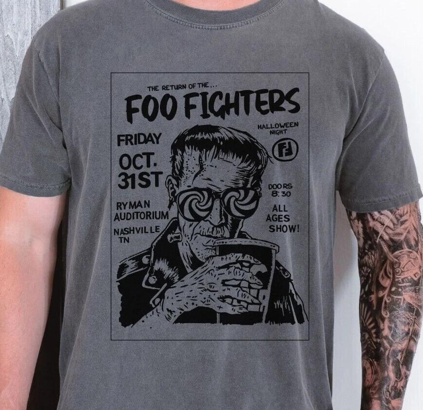 

Foo Fighters T-Shirt Hard Rock Band on Vintage Black Comfort Colors 1717 Tee 3XL