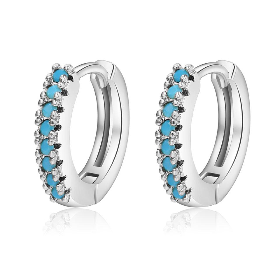 

ZAKOL Simple Colorful Zircon Small Hoop Earrings for Women Girls Fashion Huggie Ear Buckle Women s Zircon pendientes mujer