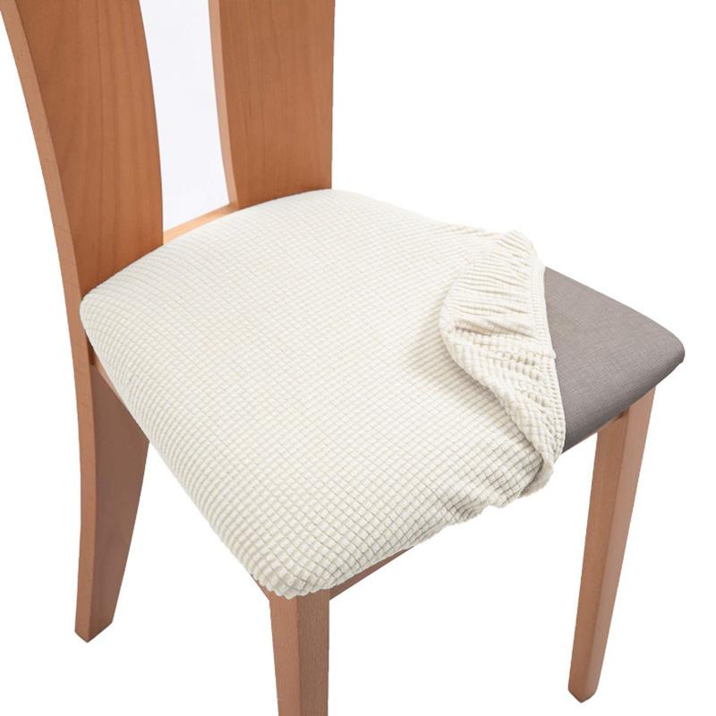 Spandex Jacquard Chair Cushion Cover Dining Room Upholstered Cushion Solid Chair Seat Cover Without Backrest Furniture Protector